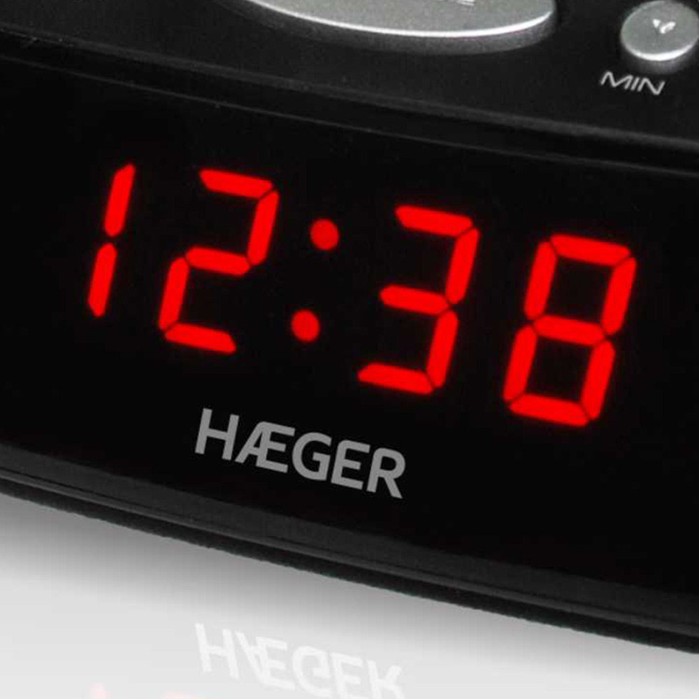 Radio despertador digital con alarma negro Snooze - HÆGER