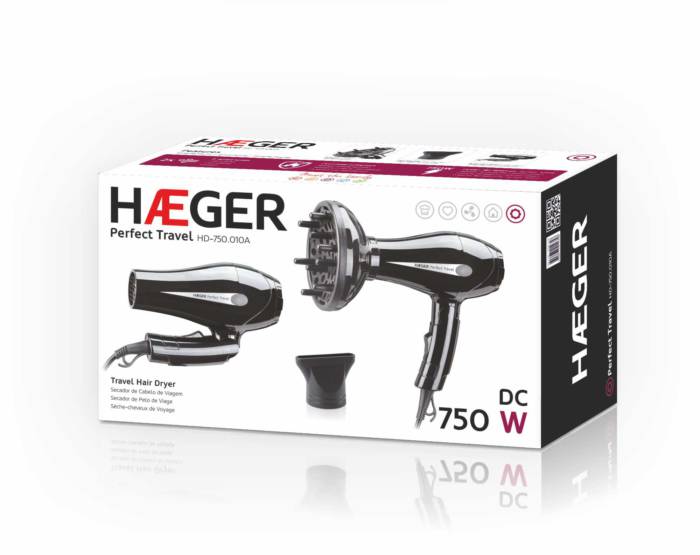 Secador de cabelo para viagem HAEGER PERFECT TRAVEL - 750 W - Image 2