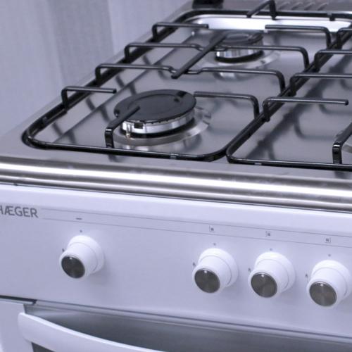 Cocina de gas 60x60 Blanco e Inox