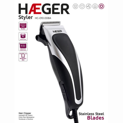 Máquina de Barbear Elétrica Recarregável Haeger HC-WG3.011A