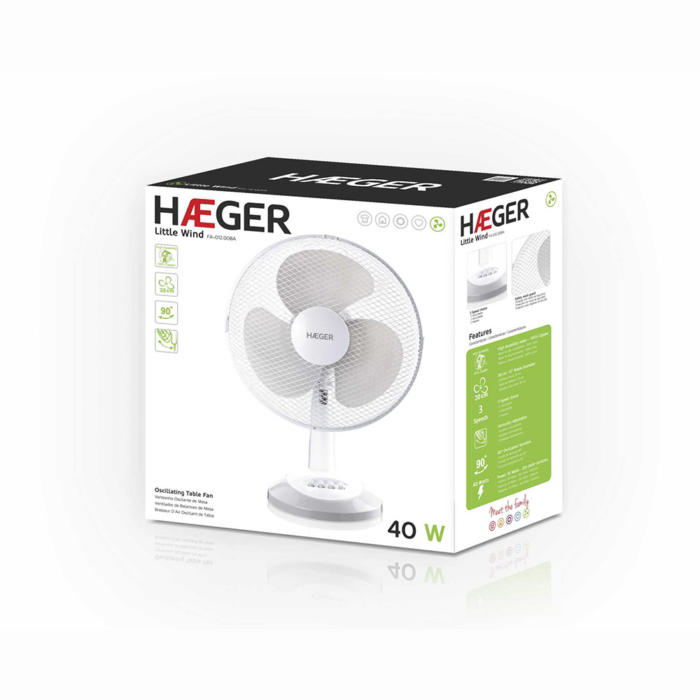 Ventoinha de mesa HAEGER LITTLE WIND - 40W 30cm - Image 2