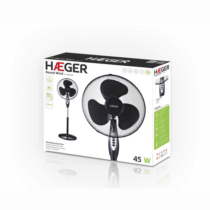 Ventilador de pie Round Wind (Negro) - Imagen 4