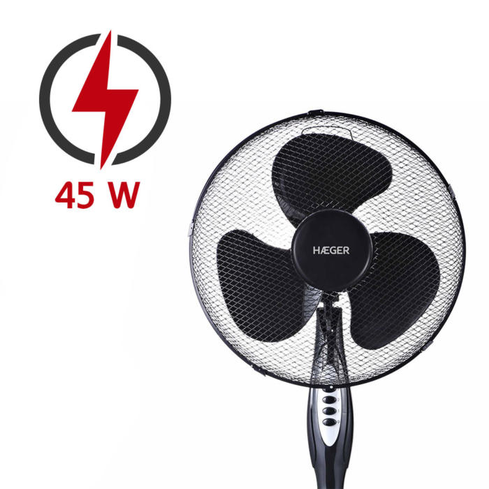 Ventilador de pie Round Wind (Negro) - Imagen 2