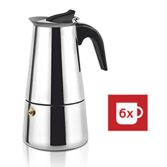 Cafeteira Italiana para 6 chávenas HAEGER SS MOKA Pot 6 em Inox - Image 2