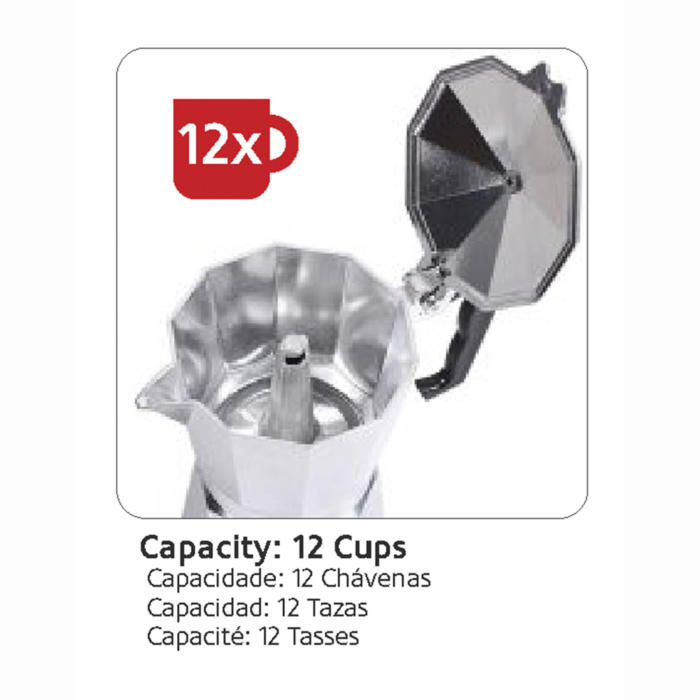 Cafetera Italiana HAEGER MOKA POT 12 - Capacidad 12 tazas - Imagen 4