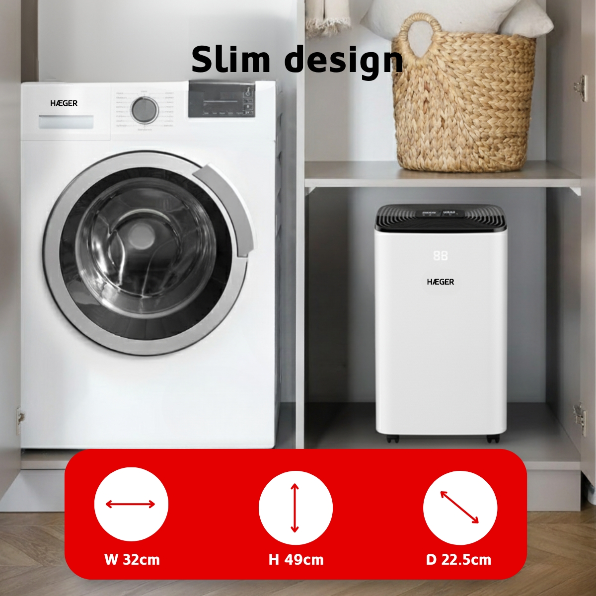 Desumidificador Digital HAEGER D-Force 20 - 20 L/dia, 345W, 35 m2 - Image 6