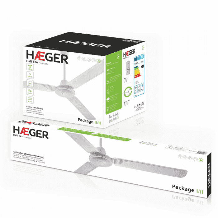 Ventoinha de teto com 3 laminas HAEGER HELI FAN - 70W 142cm - Image 3