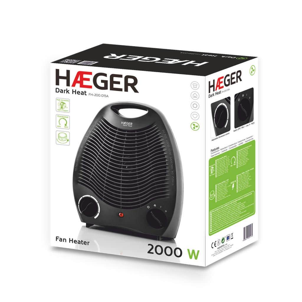 Fan Heater HAEGER Dark Heat 2000W HAEGER Home Appliances