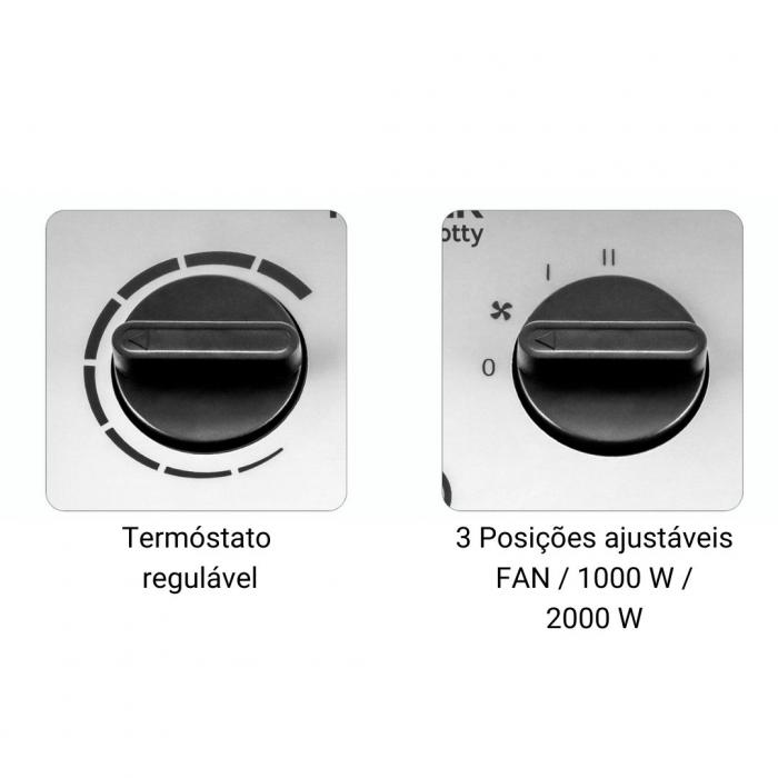 Calefactor HAEGER Dark Hotty 2000W, 60 m2, 2 velocidades - Imagen 2