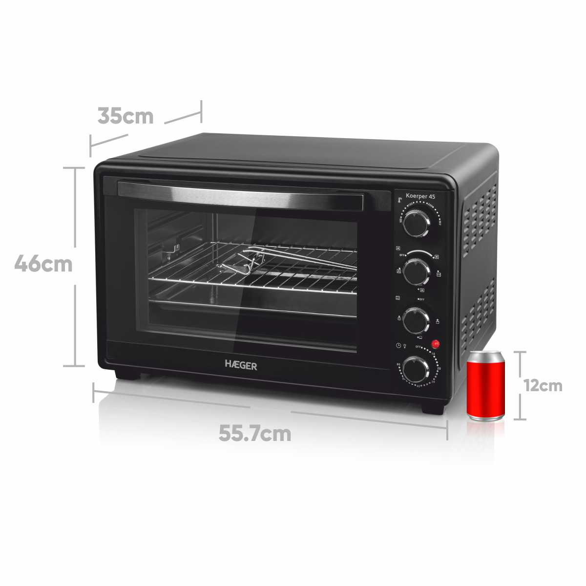 Simfer SMF-BO 4500 - Horno empotrable (acero inoxidable, 45 cm de ancho, 47  litros, 6 funciones, temporizador mecánico, función de parrilla, rejilla  lateral, recirculación, doble acristalamiento, : : Grandes  electrodomésticos