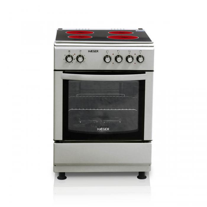 Cocina Eléctrica con Vitrocerámica 60x60 - 4 Zonas, Vitrocerámica , 64 L - Imagen 2