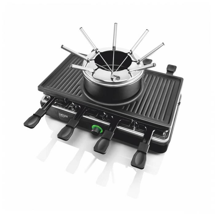 Set de Fondue, Grill y Raclette HAEGER Cool Dinner - Apto para 8 Personas,1400W - Imagen 2