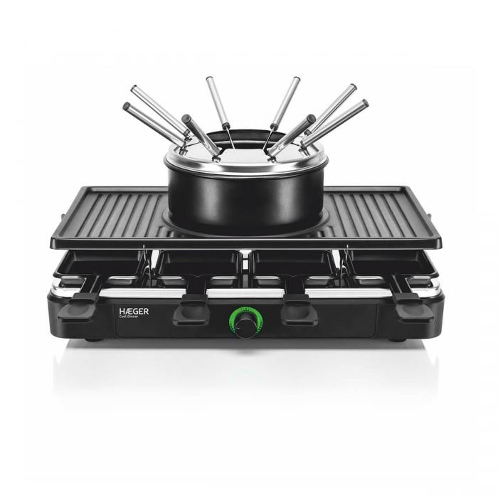Set de Fondue, Grill y Raclette HAEGER Cool Dinner - Apto para 8 Personas,1400W