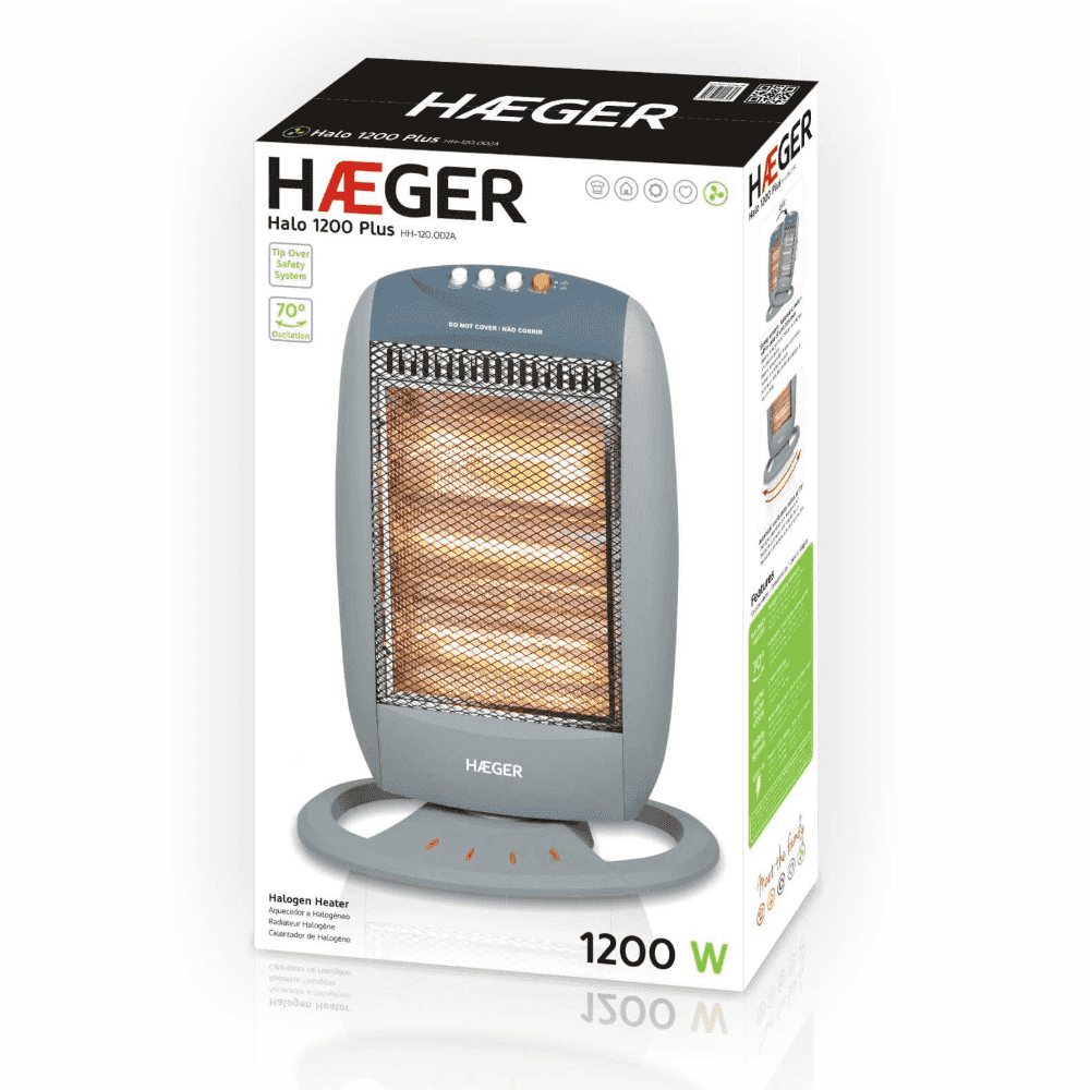 Calefactor Halógeno Halo 1200 Plus - HÆGER Eletrodomésticos
