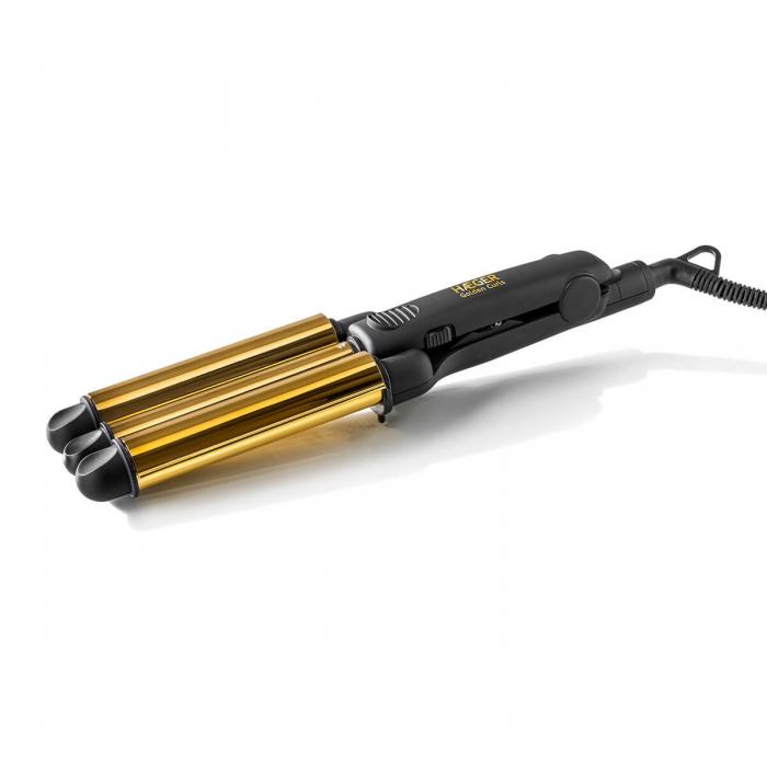 Modelador de Cabelo HAEGER Golden Curls - Cerâmica, 3 Tubos, 100ºC a 220ºC - Image 4