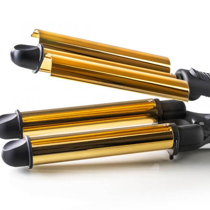 Modelador de Cabelo HAEGER Golden Curls - Cerâmica, 3 Tubos, 100ºC a 220ºC - Image 2