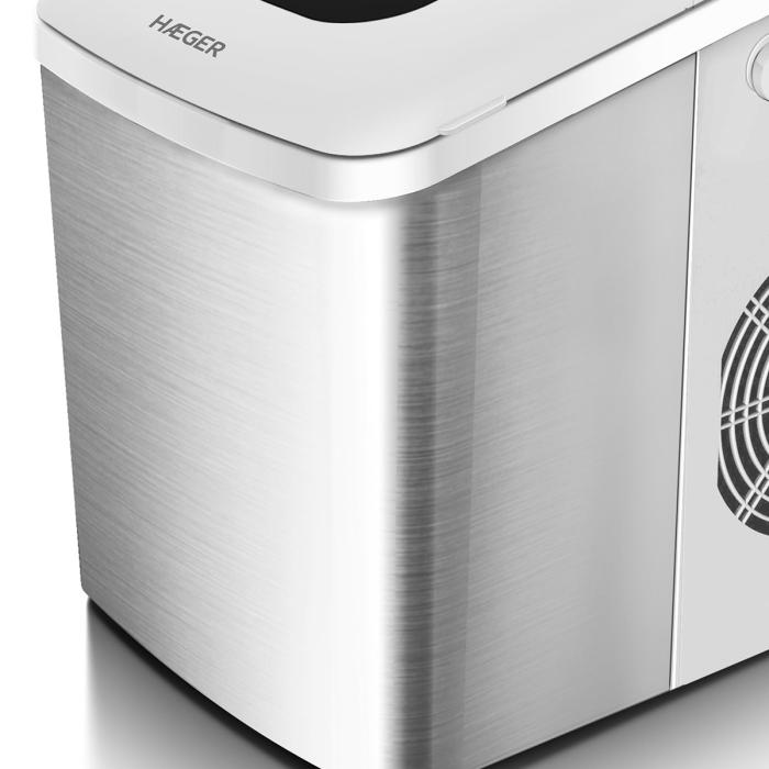 Máquina de Fazer Gelo HAEGER Pure Ice Inox - 12kg/24h, Pega de transporte - Image 3