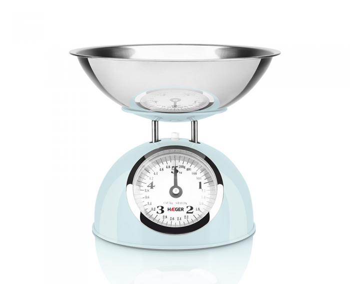 Balança de Cozinha Mecânica HAEGER Pastel Blue - 5kg, 20g