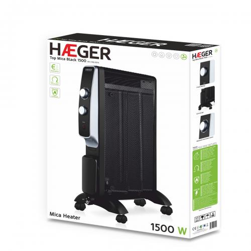 Aquecedor de Mica HAEGER Top Mica Black 1500W