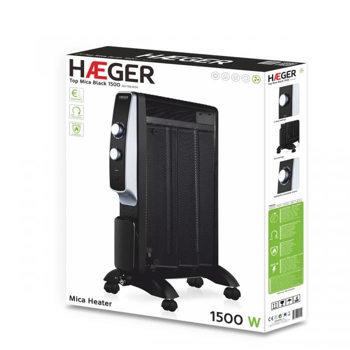 Aquecedor de Mica HAEGER Top Mica Black 1500W