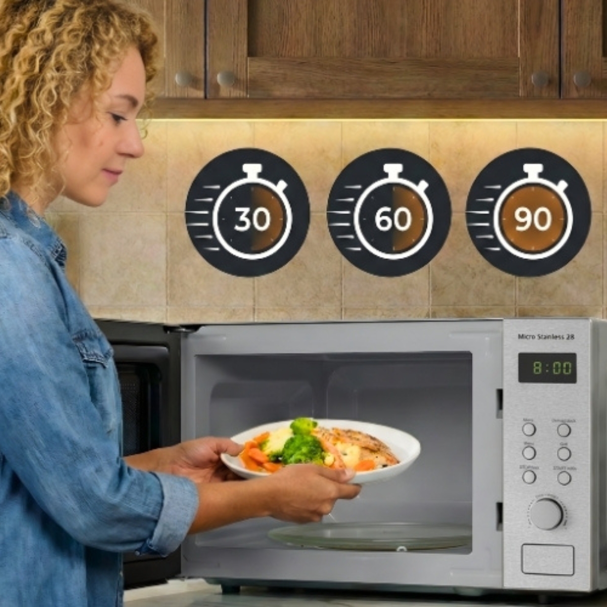 HAEGER Micro Stainless 28 Digital Microwave – 28L, 1200W, Grill - Image 10