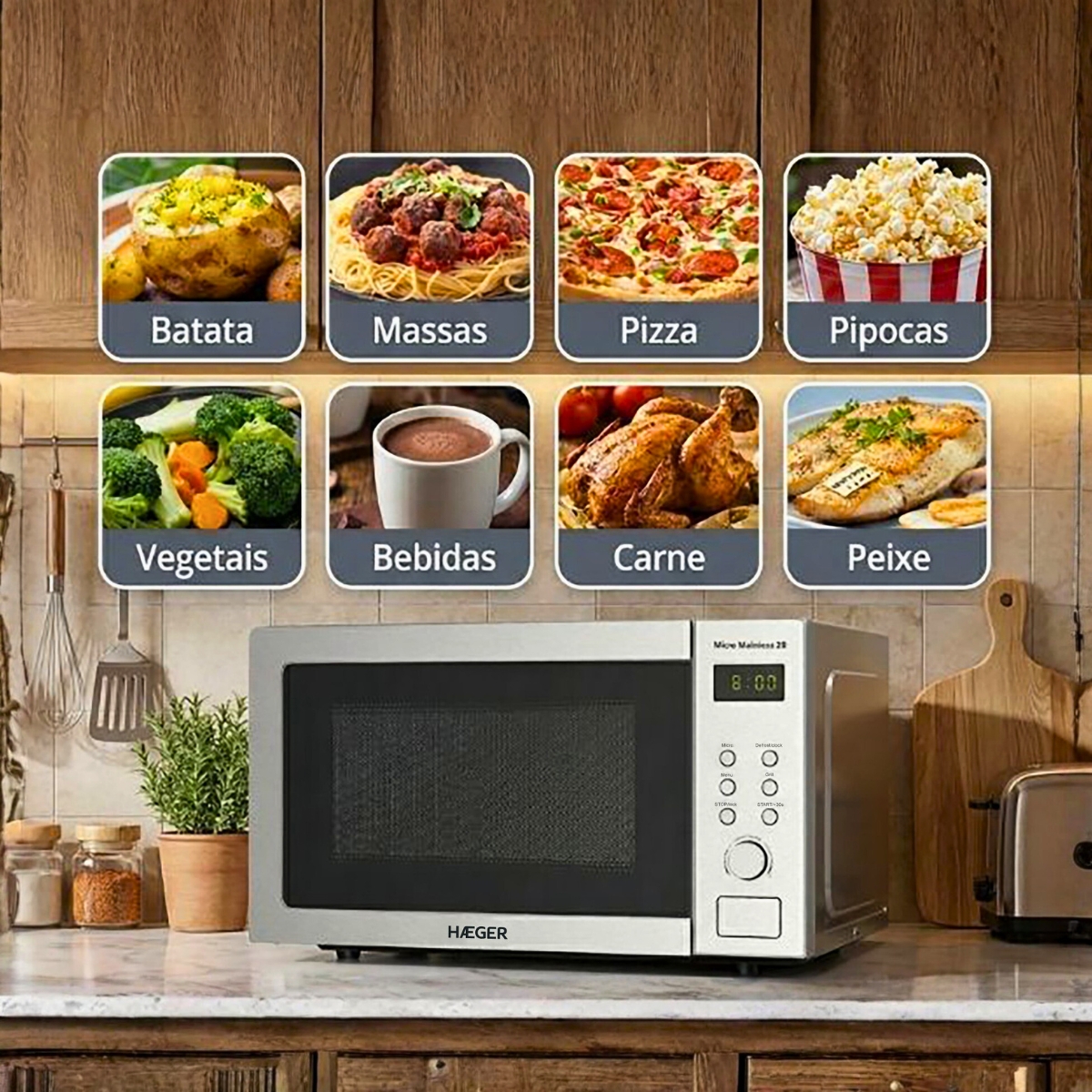 HAEGER Micro Stainless 28 Digital Microwave – 28L, 1200W, Grill - Image 13