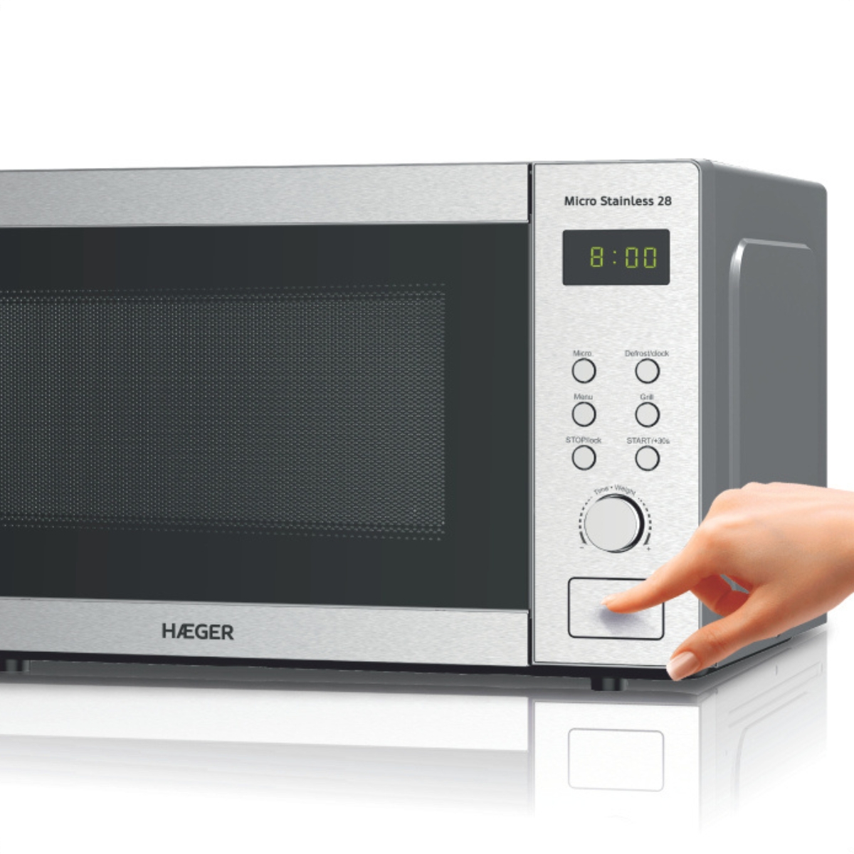HAEGER Micro Stainless 28 Digital Microwave – 28L, 1200W, Grill - Image 3