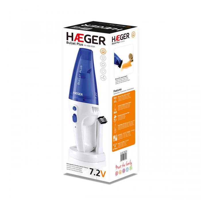 Aspirador recarregável “Wet & Dry” HAEGER BULLET PLUS – 7,2V cor azul - Image 3