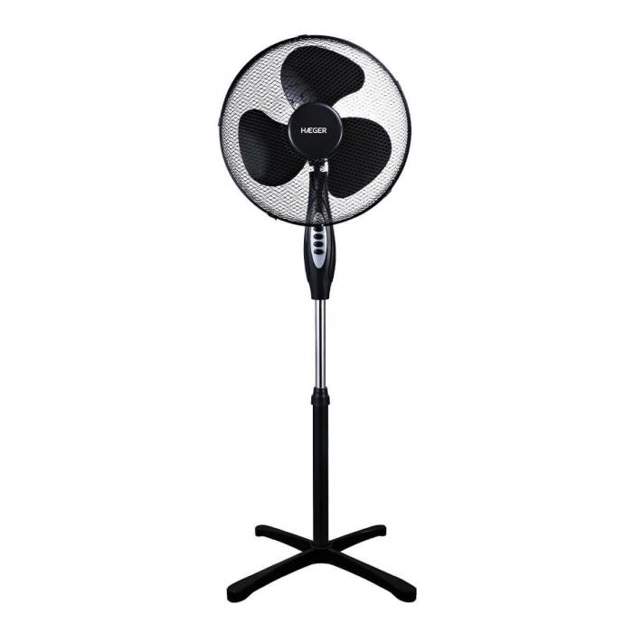 Ventoinha de Pé HAEGER Cross Wind - 45W, 3 velocidades, Diâmetro 40cm, Preto