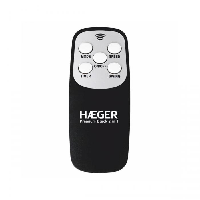 Ventoinha de Pé Digital HAEGER Premium Black - 3 Velocidades, 2 em 1, 45W - Image 4