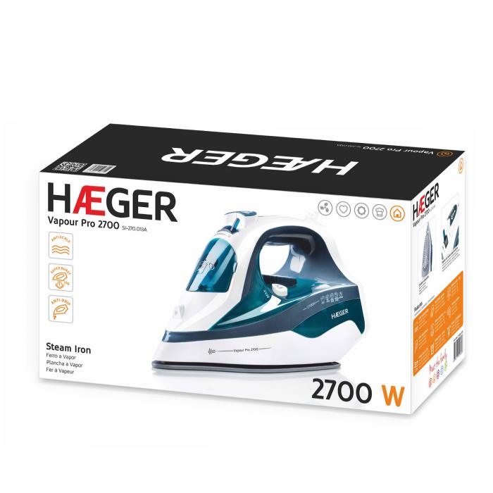 Ferro de engomar a vapor HAEGER VAPOUR PRO 2700 - 2700 W Base em Inox - Image 3