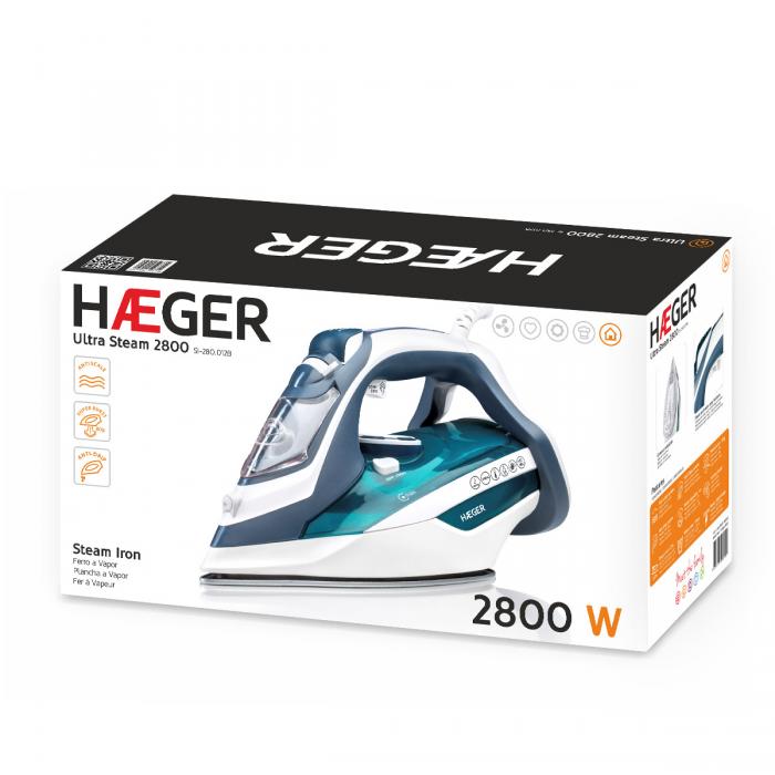 Ferro de engomar a vapor HAEGER ULTRA STEAM 2800 – 2800 W Base em Cerâmica - Image 3