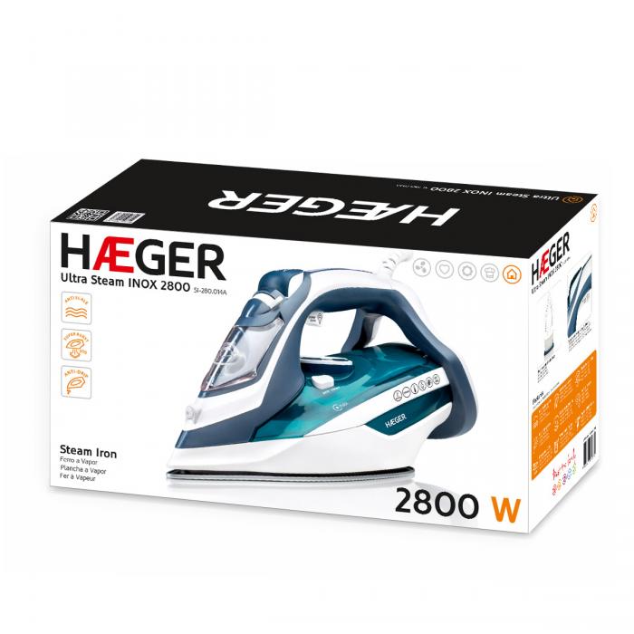Ferro de engomar a vapor HAEGER ULTRA STEAM 2800 – 2800 W Base em Inox - Image 4