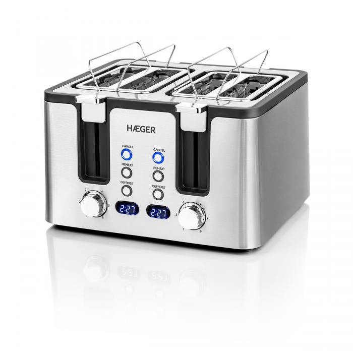 Torradeira HAEGER Toast - 4 Aberturas, 1700W, Inox