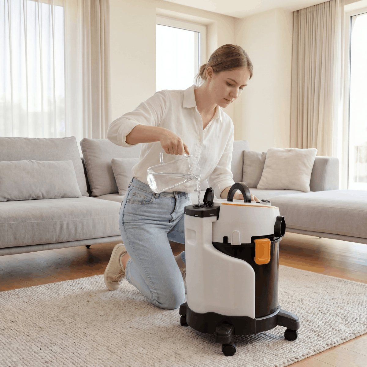 Ultra Clean 1400 em uso sobre sofa ou carpete