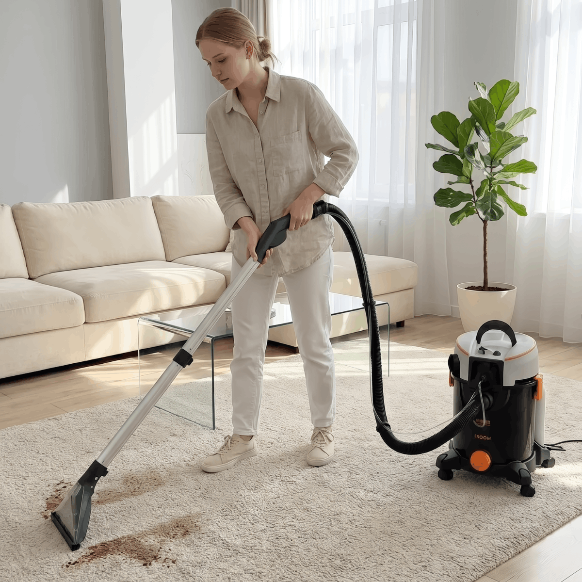 Ultra Clean 1400 em uso sobre sofa ou carpete