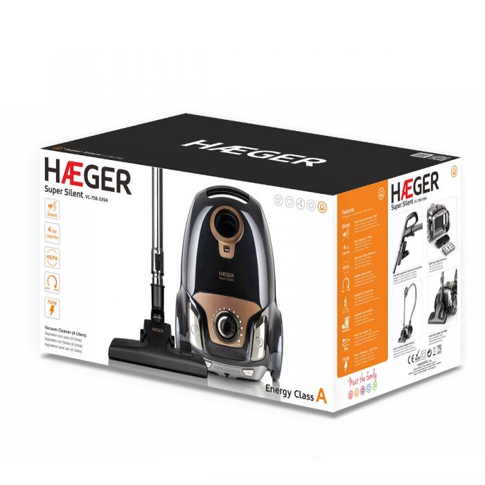 Aspirador com saco HAEGER SUPER SILENT – 750W 4 LT - Image 4