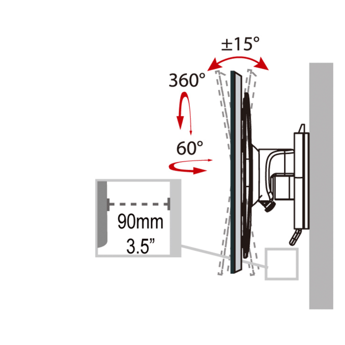 Suporte TV para parede HAEGER TILT & SWIVEL 19" - 55" - Image 2