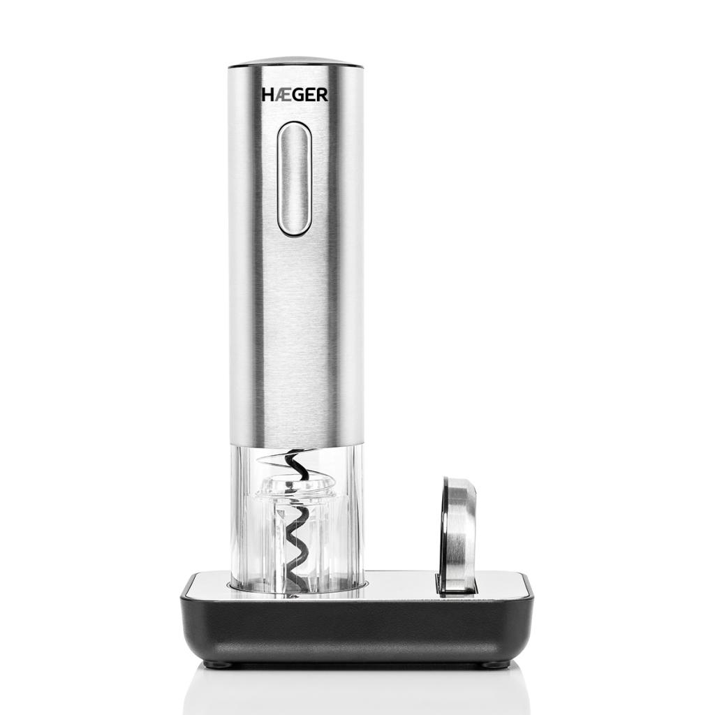 Electric Corkscrew HAEGER MILANO, Rechargeable, Stainless Steel