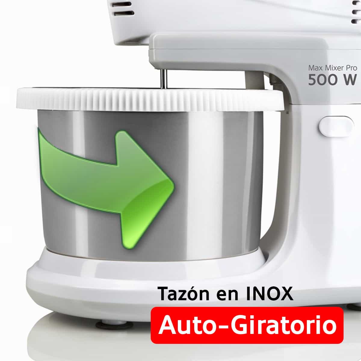 BATIDORA REPOSTERIA HAEGER MAX MIXER PRO 500W - 5 VELOCIDADES + TURBO - 2  VARILLAS BATIDORAS - 2 VARILLAS